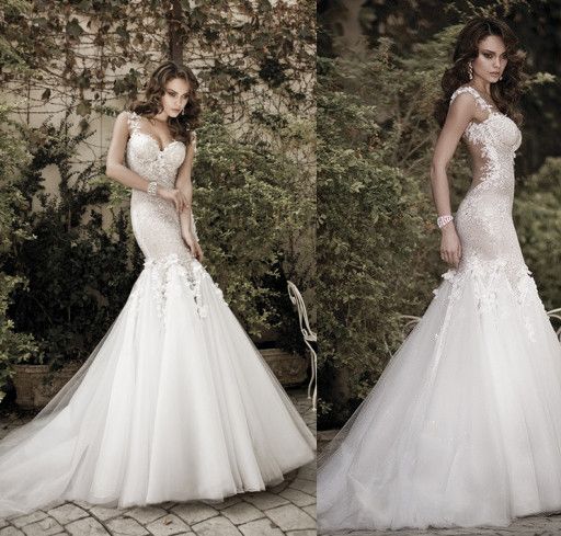 2015 New Luxury Galia Lahav Wedding Dresses Spaghetti Backless ...