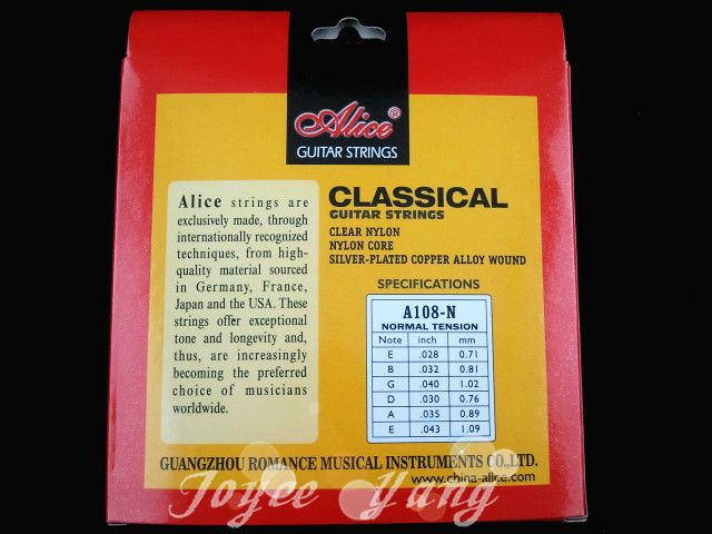 Alice A108N التوتر العادي Clear Classical Guitar Strings Nylon Strings 1st6th Wholes 9917474