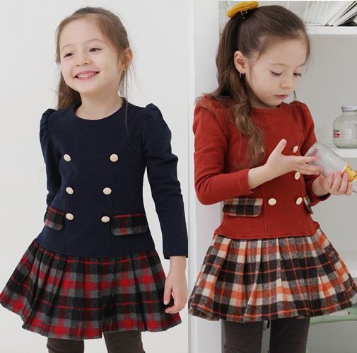girls red tartan dress