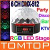 6 채널 DMX512 제어 디지털 LED RGB 크리스탈 마술 공 효과 DMX 디스코 DJ 무대 조명 무료 배송 도매