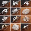 Silberne Schmucksachen 50pcs / lot des besten Geschenks des Valentines 925 bezaubernde Frauen / Mädchen finge Ringe multi Art-Ring-Mischungsgrößenmischungsauftrag heiß