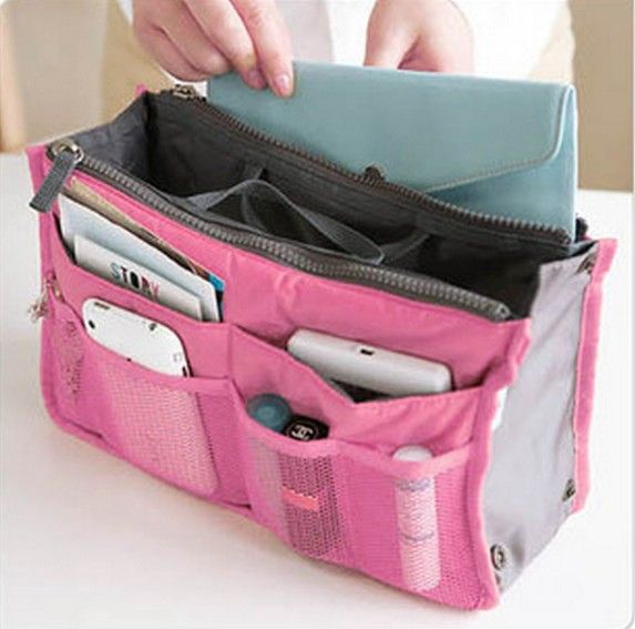Макияж сумка кошелек косметический MP3 / Mp4 телефон организатор хранения кому не лень сумки косметика сумки мульти две молнии мешок