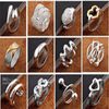 Silberne Schmucksachen 50pcs / lot des besten Geschenks des Valentines 925 bezaubernde Frauen / Mädchen finge Ringe multi Art-Ring-Mischungsgrößenmischungsauftrag heiß