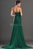 Sexy Pleats Appliques Beaded Mermaid Chiffon Front Slit Evening Gowns/Prom Dresses With Sweetheart Zipper Court Train