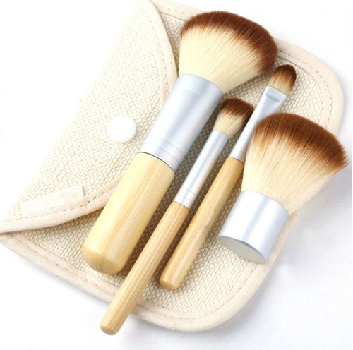 4PCS Earth-Friendly Bamboo Utarbetade Makeup Brush Sets