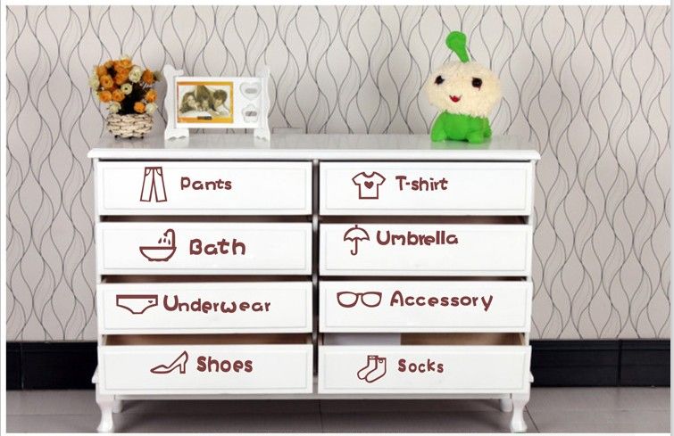 Labels Sticker Decorative Dress Category Labels Drawer Wall