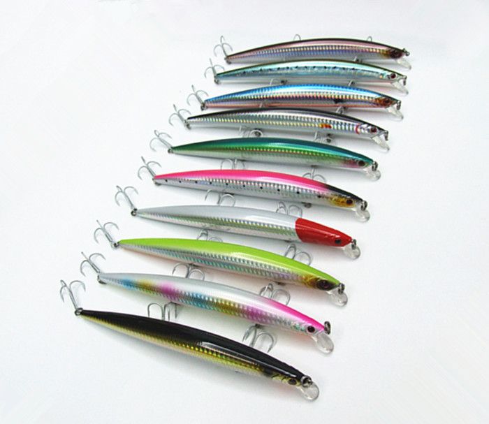 Richiamo di mare Richiamo di forma snella Minnow Bait Richiamo di pesca Esca dura in plastica Casting Spinner Bait Fishing Tackle China Hook Suspend Four Size