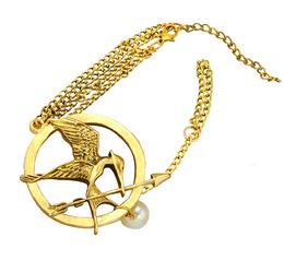 New Arrival Vintage style Golden Bronze Metal Hunger Games Mockingjay Bird Arrow Ring Bracelets