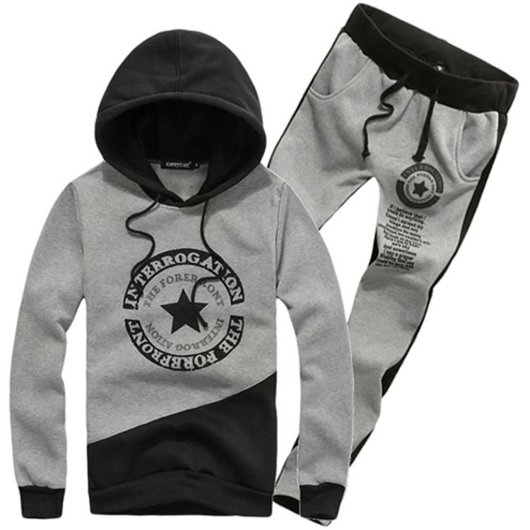 NEW Mens Womens Unisex Warm Fleece Tracksuit Sweatsuit Sporty Hooded ...