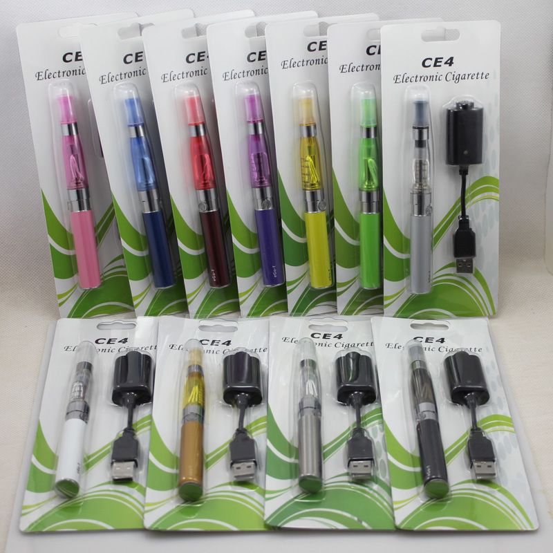 Best eGo Blister electronic cigarette kit starter kits with CE4 rebuildable atomizer and 650 mAh 900mAh 1100mAh ego t battery Various colors