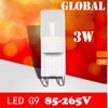 G9 crystal chandelier LED lamp Dimmable 3W light beads pardew ceramic G9 light beads LED Bulb 85-265v 110v 220v light 2014 New Arrival