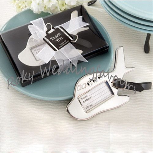 Stainless Steel Airplane Luggage Tag Bridal Shower Wedding Favors,Party Favors Travel Luggage Tags Wedding Return Gifts, party gifts