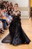 Demure Zuhair Murad Crew A Line Gray Chiffon Long Sleeve Lace Party Evening Prom Dresses For Special Occasion Custom Made