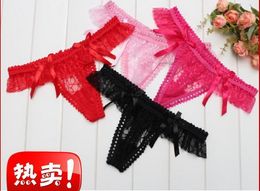 Sexy women lace T-back underpants underwear g-string briefs knickers short pants thong panties lady lingerie uniform 4colros