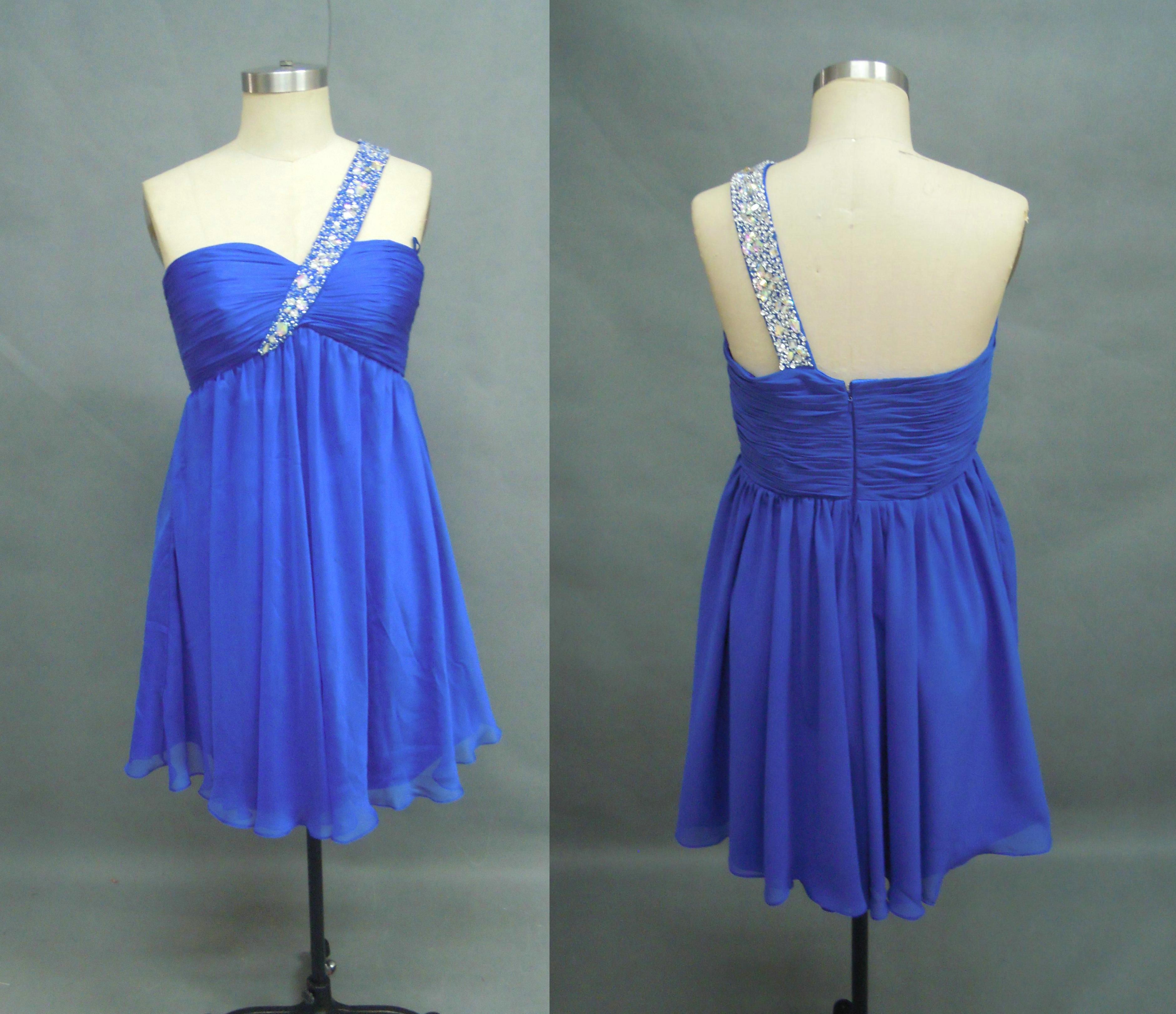 Cheap One Shoulder Designer Cocktail Dresses TS11161 A Line Beaded