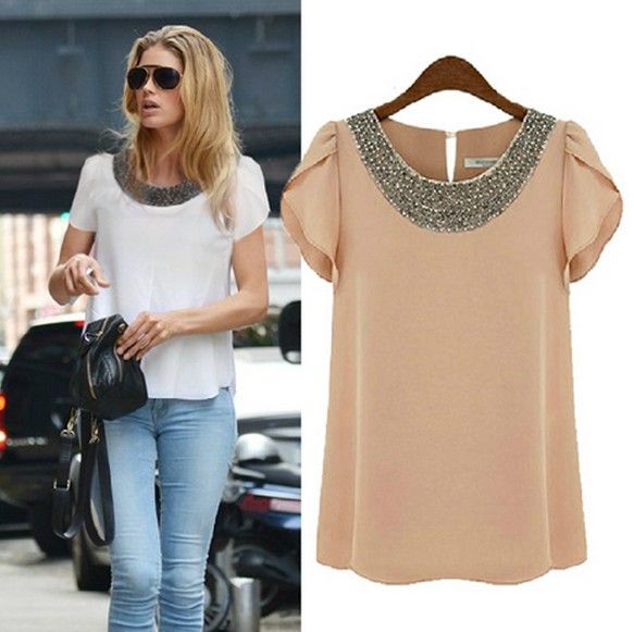 High quality 2019 womens tops and blouses white heavy