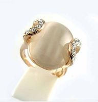 Nueva moda mujer fiesta regalo de alta calidad 18k chapado en oro incrustaciones brillante anillo de cristal colorido envío gratis encanto AAA-059