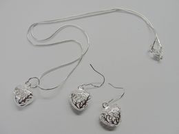 Heart Jewellery Jewellery Sets 925 Silver Necklaces Earrings Set Fashion Design Factory Price best Gifts 50set/lot