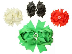 30ocs 4.5" Layered Twisted Boutique Spike Hair Bows Clip with Rhinestone