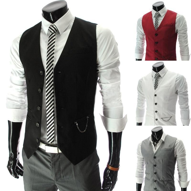 2014 Newest Mens Fashion Clothing Waistcoat Casual Slim Fit Stylish ...