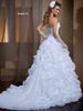 New Princess Ball Gowns Wedding Dresses A-Line Sweetheart White Organza Appliques Tiers Pleated Flowers Garden Bridal Gowns