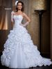 New Princess Ball Gowns Wedding Dresses A-Line Sweetheart White Organza Appliques Tiers Pleated Flowers Garden Bridal Gowns