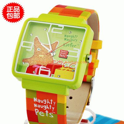 Cartoon naughty pets watch student table gift nnp-24 green-image-178533233