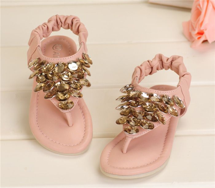 Girls Sandals New Design Kids PU Thong Sandal With Blingbling Sequins