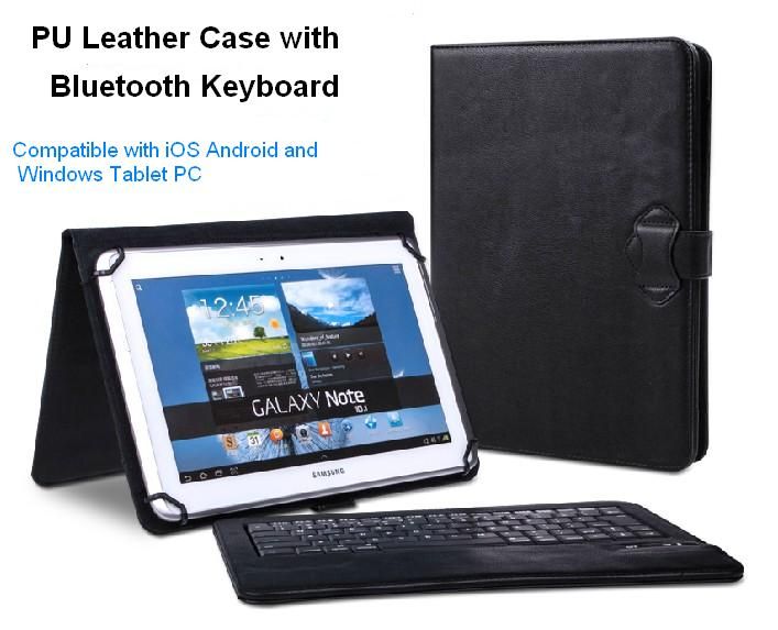 Universal Removable Wireless Bluetooth Keyboard PU Leather Case for 7 8 9 10 inch Surface Android iPad Tablet PC Galaxy Tab