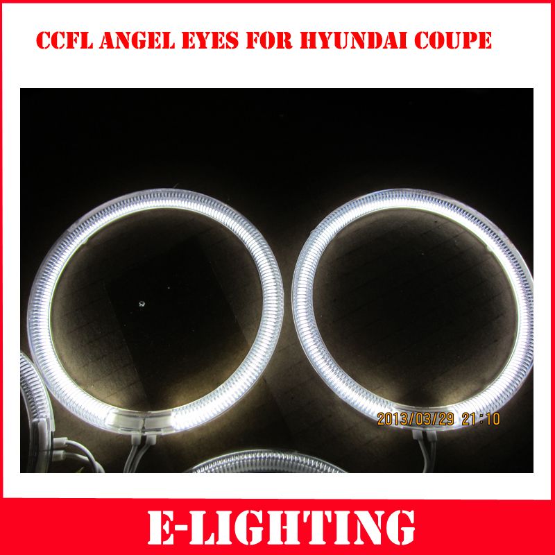 Darmowa Wysyłka 1 Zestaw CCFL LED Angel Eyes Kit Ciepły White Halo Pierścień do Hyundai Coupe 03-06 Tiburon