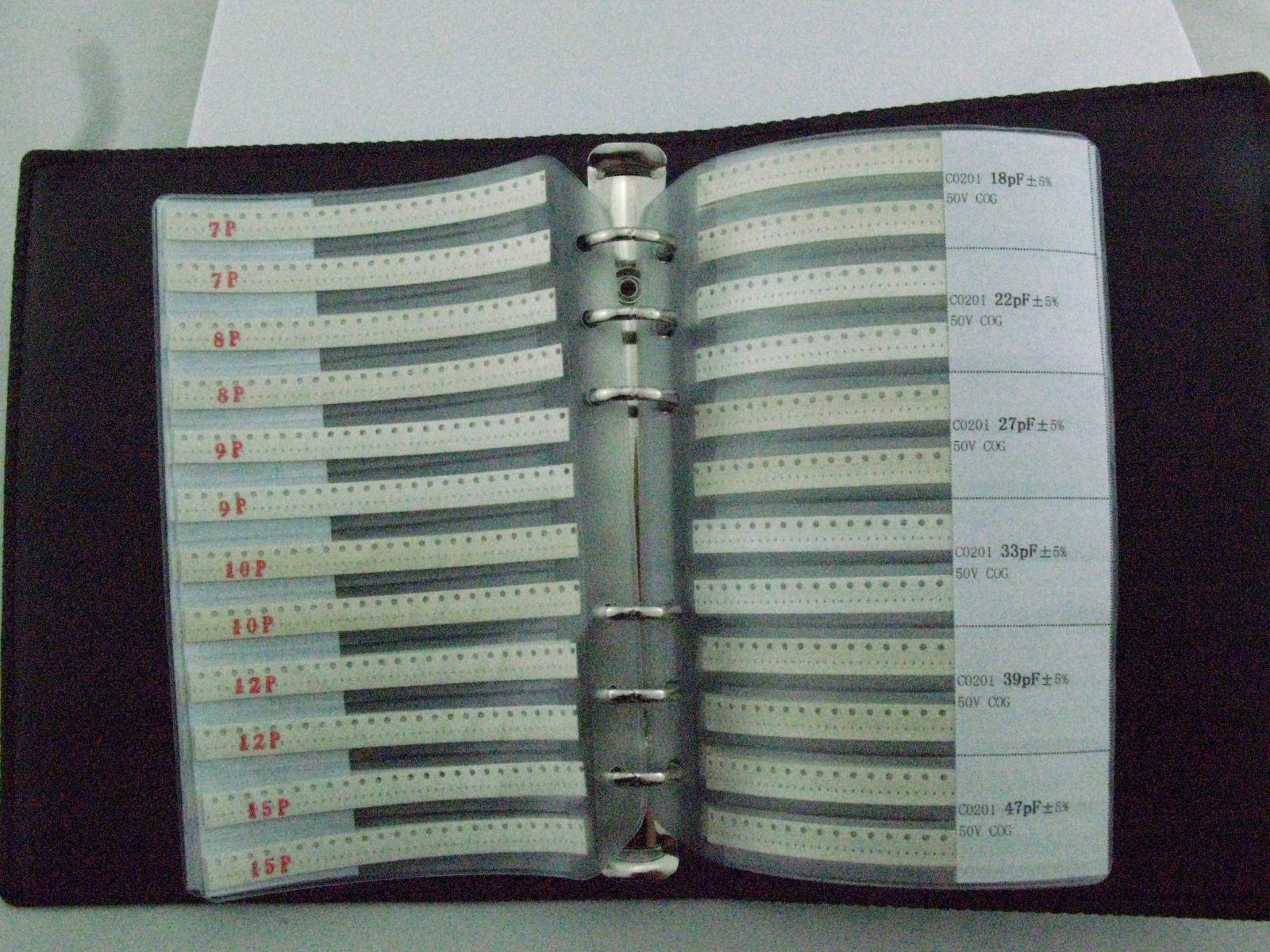 2019 0201 SMD/SMT Capacitor Assortment Book Kit 40 Value Total MLCC