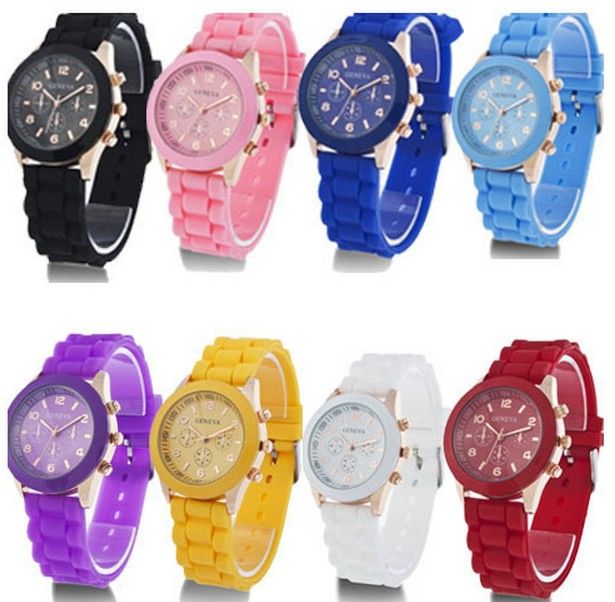 China Luxury Mens Watches Women Men Geneva Watch Rubber Candy Jelly