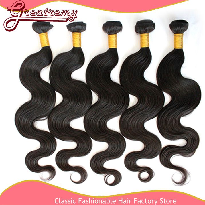 Queen Hair Products Peruanisches Reines Haar / Remy Menschliches Haar Webart Wellenförmige Körperwelle Freies Verschiffen Natürliche Farbe