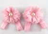 Vendite calde Perla FIORE CHIFFON Bambino Bambino Calze A Piedi Nudi Sandali Scarpe Per Bambini Rose Piede Ornamenti Calzini Fiore Infantile 48pairs