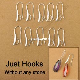 Free Shipping 100X DIY Making 925 Sterling Silver Jewelry Findings Hook Earring Pinch Bail Ear Wires For Crystal Stones Beads