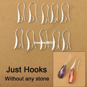 Envío gratis 100X DIY Fabricación de joyas de plata esterlina 925 Hallazgos Gancho Pendiente Pinch Bail Ear Wires para cuentas de piedras de cristal