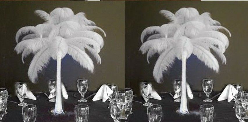 Prefect Natural white Ostrich Feather wedding Eiffel Centerpieces Wedding Party Decoration many size to choose