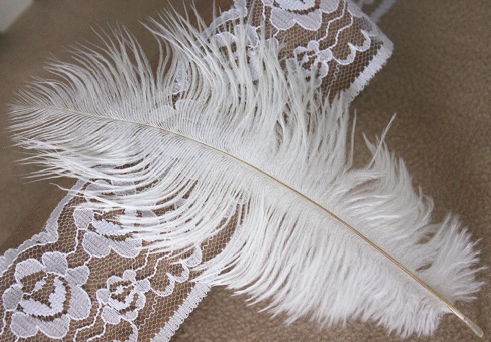 Prefect Natural Ostrich Feather Plume Centerpiece Pure White color Wedding party Decoration Eiffel Centerpieces 