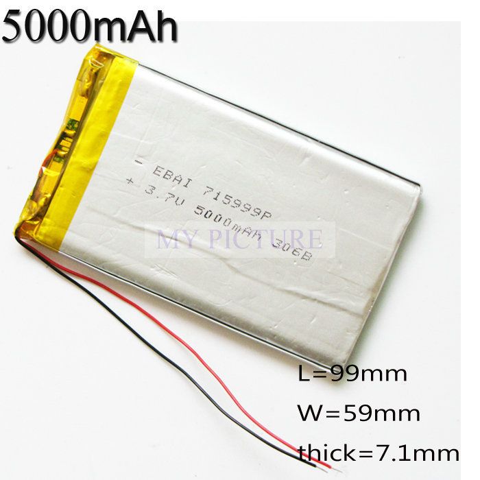 3 7v 5000mah Lithium Polymer 715 999 Li Po Akku Fur Diy Mp3 Mp4 Mp5 Psp Gps Pad Mobilen Tablet Pc Power Bank Von Liudongdong 18 99 De Dhgate Com