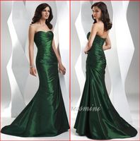 Wholesale Cheap New Evening Dresses Sweetheart Mermaid Long Sweep Train Ruffle Lace up Women s Elegant Formal Gowns Custom Made