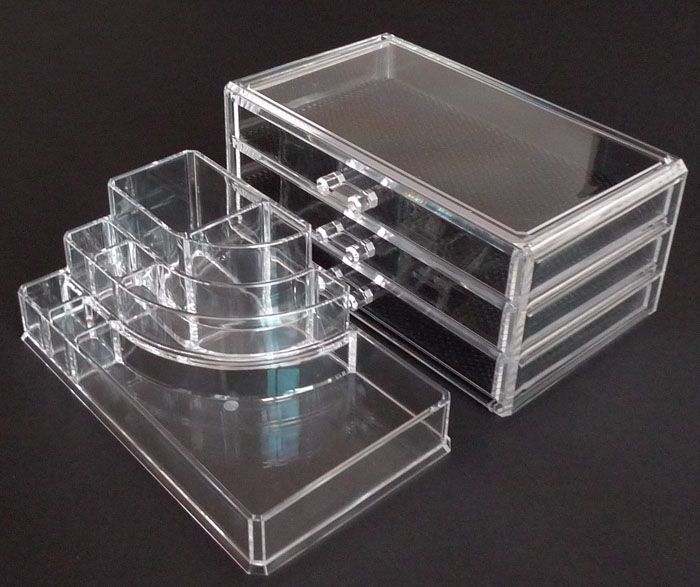 New Fashion Clear Acrylic Cosmetic Box Makeup Storage Organizer