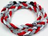 Wholesale - 400PCS/Lot New Baseball Sports Titanium 3 Rope Braided Grey White Red Sport GT Necklace RT80