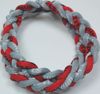 400PCS / Lot бейсбольный спортивный титан 3 веревки заплетенный красный серый ожерелье спорта RT86