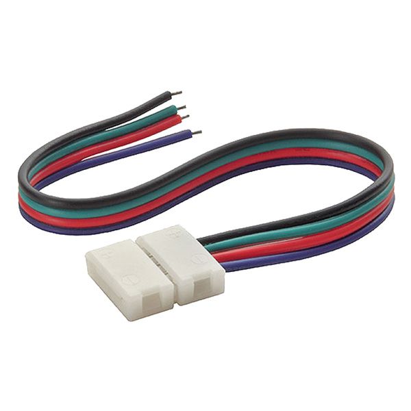 

4PIN 10MM RGB LED Strip Light Solderless Connectors with 15CM Bare Wire to RGB LED Controller Non Waterproof