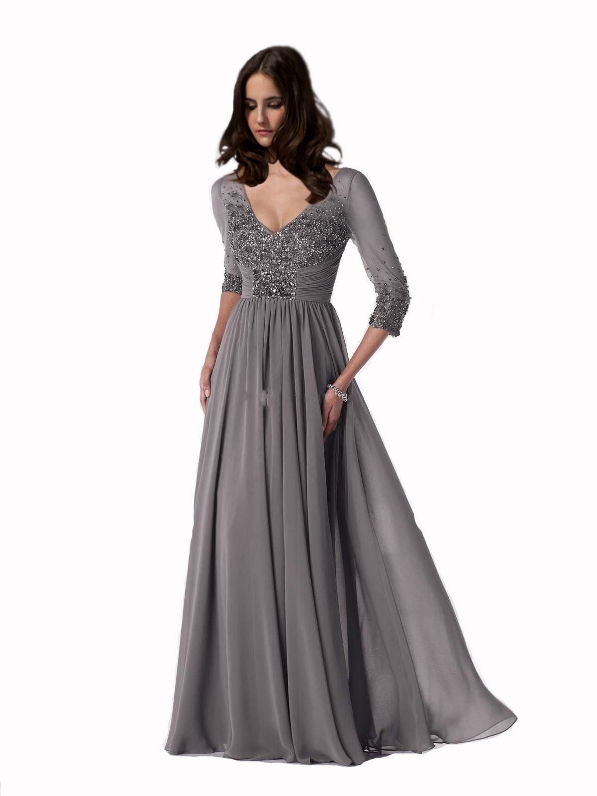 

2019 Mother dresses Top Selling V-Neck 3/4 Sleeve Sexy Mother Of The Bride Dresses Discount Off Chiffon Hot Sell Evening Dresses