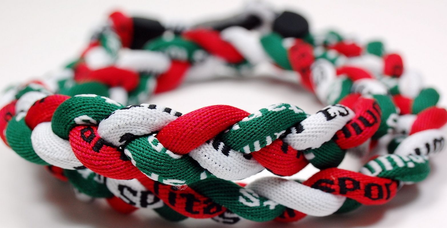 Promotion - 400PCS/Lot Baseball Sports Titanium 3 Rope Braided White Dark Green Red White Sport GE Necklace RT005