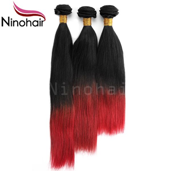 Ombre Red Hair Brazilian Hair Weave 5a Silky Soft Straight Hair