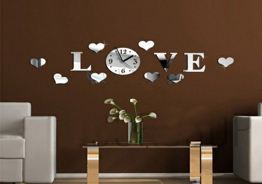 Acquista spedizione gratuita 3d specchio orologio da parete ... Decorazione di casa