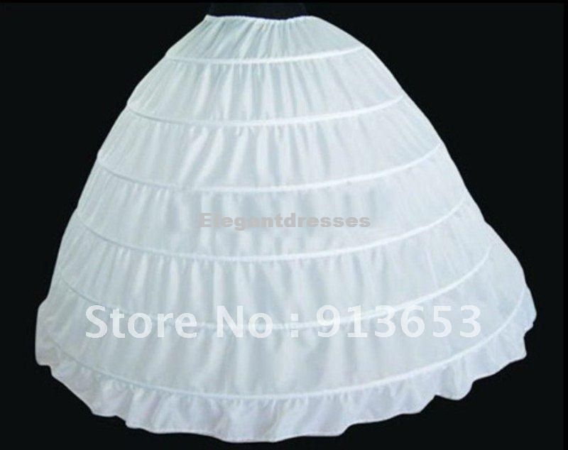 Newest Fabulous Elegant Fashion New white 6 hooped wedding bridal petticoat underskirt Bridal Accessories petticoats for women long