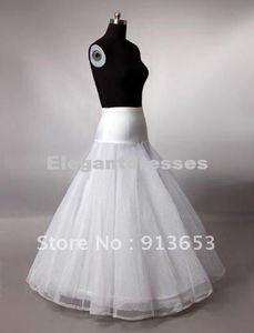 A Line White Wedding Petticoat Bridal Slip Underskirt Crinoline Brudtillbehör för kvinnor Lång